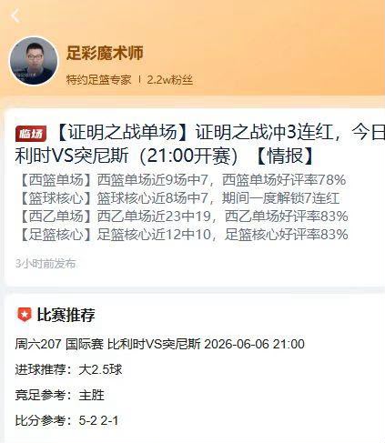 足彩魔术师推荐