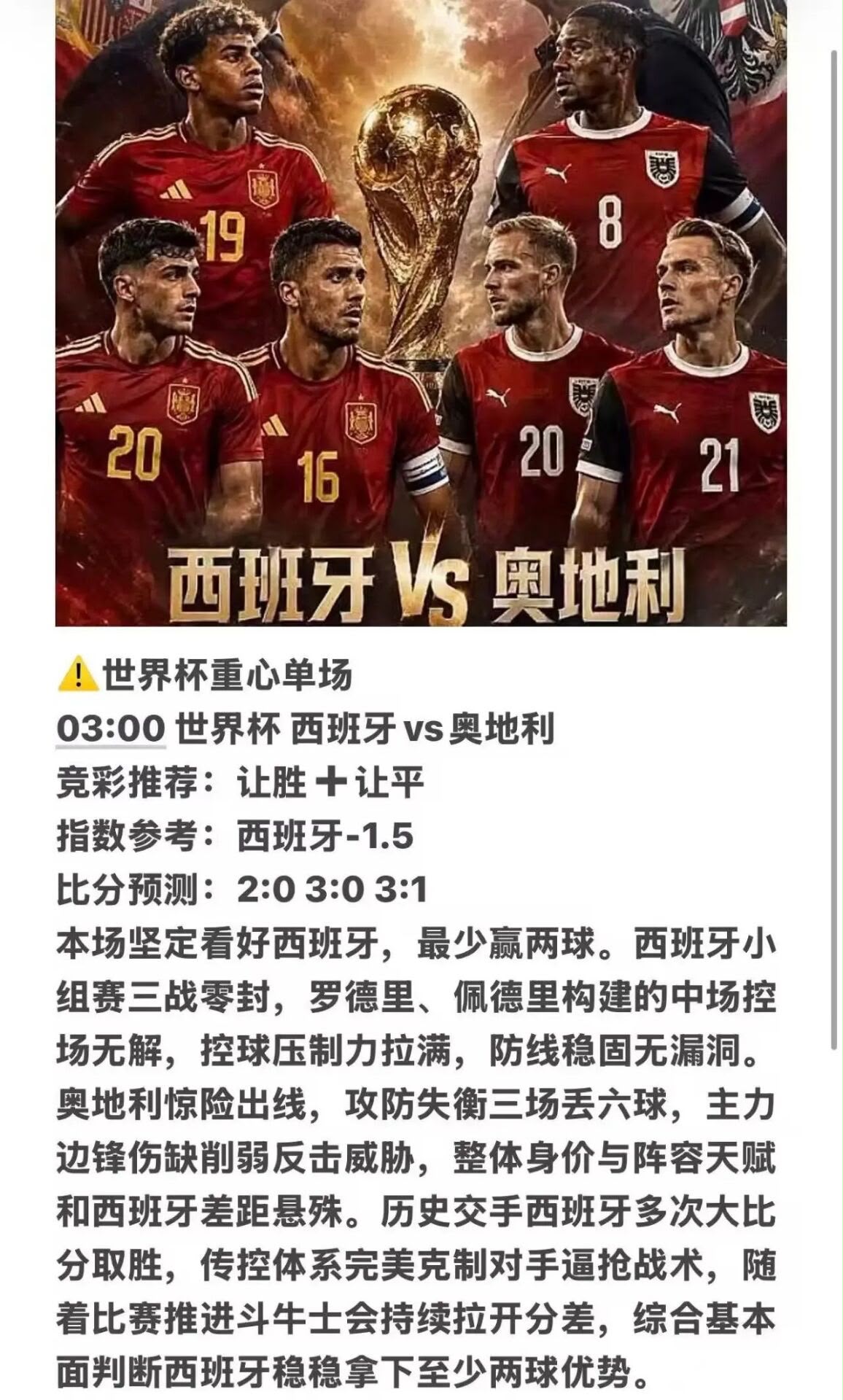 杨健 世界杯 西班牙vs奥地利